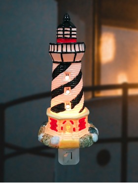 Porcelain Lighthouse Night Light with Gift Box